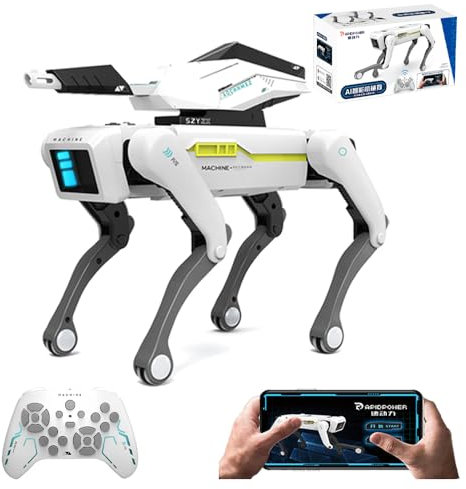 X-Verse RC Roboter Hund für Kinder Ferngesteuerter Spielzeug, Schießen Wasserbomben Sprach und Interagieren, Programmierbarer Tanz Musik Roboterhund, Geschenke für Jungen Mädchen 3-12 Jahren