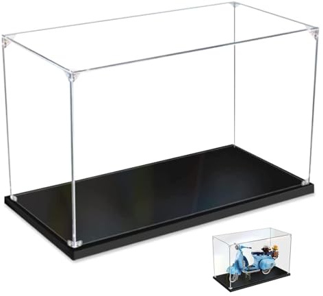 Acryl vitrine , Acryl Display Box mit schwarzer Basis, Staubdichte Klare Display Case, für Sammlerstücke Figuren Puppenspielzeug Modelle Autos (40x20x25cm)