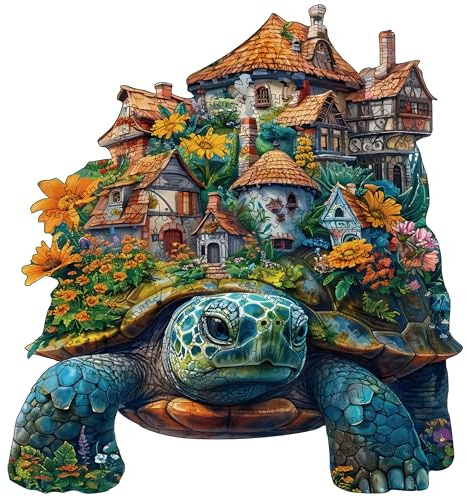 Holzpuzzle Erwachsene, 200 Schildkröte Wooden Puzzle, Einzigartiges Tierform Holz Puzzle, Kreatives Weihnachten Geschenke