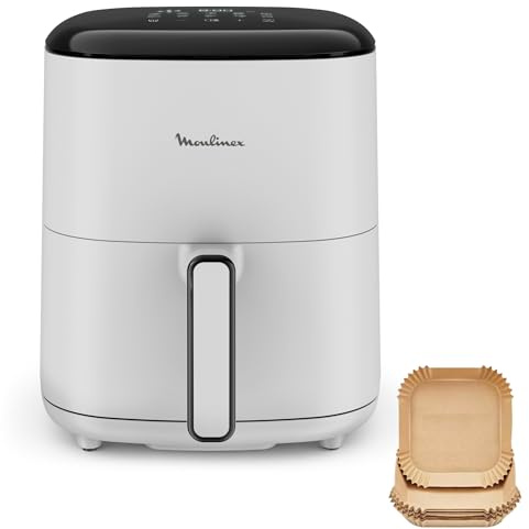Moulinex Easy Fry POP GRIS POUDRE 5L, air fryer, Jusqu'à 6 personnes, 10 Programmes intuitifs, Ecran tactile digital, Gain de temps et d'énergie, EZ245GF0