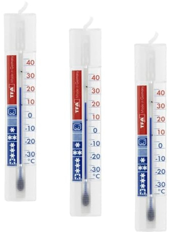 TFA Dostmann Thermometer für Kühlschrank oder Gefrierschrank, 14.4000, mit Kühlzonen, hohe Genauigkeit (Packung mit 3)