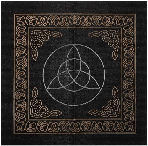 BIUDECO Tischdecke 50x50cm aus Stoff mit DREI Mondphasen und Kordelzug Aufbewahrungstasche für Wahrsagealtar und Tarotkartenspiel
