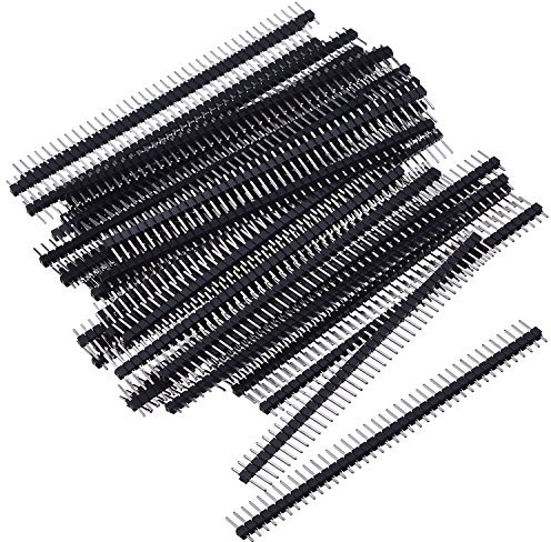 50 Pack Single Row 40 Pin 2.54 mm Male Pin Header Connector