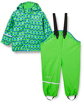 CareTec Unisex Kinder Rain Suit - Pu W. Fleece Regenmantel, Green (974), 4 Jahre EU