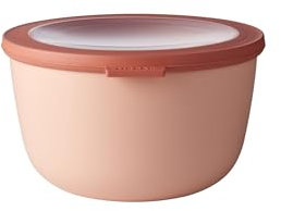 Mepal RST62140BLH Multischüssel Cirqula rund, mit abnehmbarem Deckel, bruchfestes Material - auslaufsicher, tiefkühlgeeignet - spülmaschinengeeignet, Nordic Blush, 2000 ml