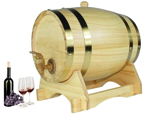 1,5 l Eichenfass Holzfass für Lagerung oder Alterung von Wein und Spirituosen, Weinfässer, Weinhalter (weiß)