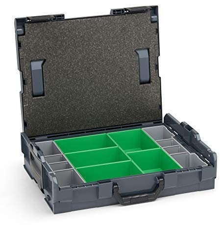 Bosch Sortimo Werkzeugkoffer-Set • L-Boxx 102 anthrazit • bestückt mit Ordnungssystem Insetboxen-Set D3