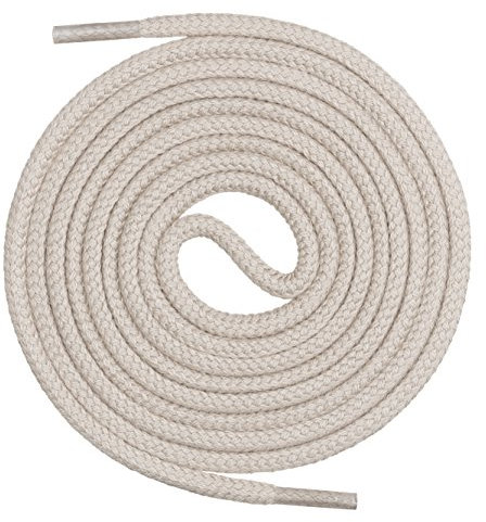 Mount Swiss runde Premium-Schnürsenkel aus 100% Baumwolle - sehr reißfest Farbe Hellbeige Länge 170cm