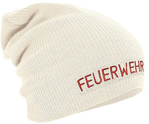 Longbeanie Slouch-Beanie Mütze Feuerwehr 54506 Farbe Natur