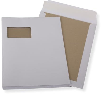 10 St. C4 Papprückwand Versandtaschen weiß mit Fenster 120 gr. Kuvert Haftklebend Briefumschläge HK Briefhüllen