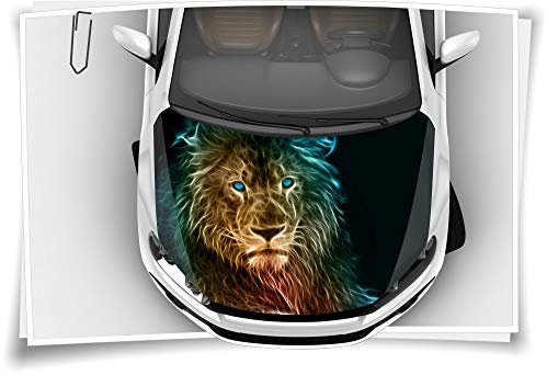 Medianlux Löwe King Abstract Animal Motorhaube Auto-Aufkleber Steinschlag-Schutz-Folie Airbrush Tuning Car-Wrapping Luftkanalfolie Digitaldruck Folierung