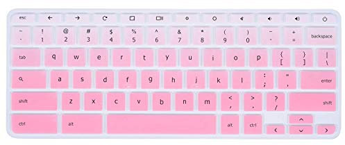 iKammo Keyboard Cover Case Compatible with Lenovo Flex 11, N20, N21, N22, N23, 100e, 300e, 500e, C330, S330, N42 Chromebooks (Gradual Pink, Silicone)