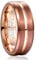 NUNCAD Ring Herren Damen Roségold Braun Wolfram Partnerringe 8mm Matt Unisex Hochzeitsring Verlobungsring Freundschaftsring Größe 60