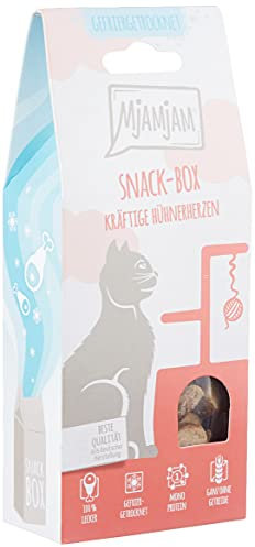 MjAMjAM - Premium Snackbox für Katzen - kräftige Hühnerherzen, 1er Pack (1 x 35 g)