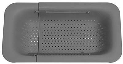 Yunobi - Scolapiatti retrattile per lavandino, scolapasta in plastica, estensibile, colino per frutta e verdura