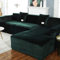 RPixc Plüsch Sofabezug Samt Elastisches Leder Ecke Schnitt Für Wohnzimmer Couchbezüge Set Sesselbezug L-Form Sitz Schonbezüge,Grün,3 Seater…