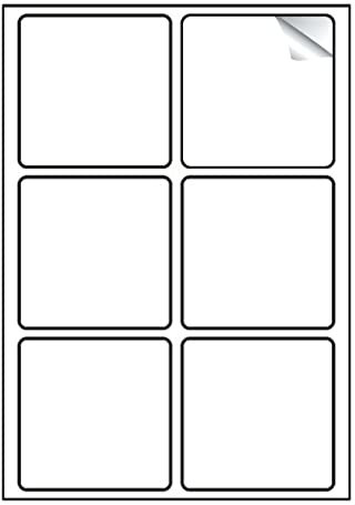 Adress-Etiketten, A4, selbstklebend, Mehrzweckdrucker-Etikett, kompatibel mit Tintenstrahl- und Laserdruckern, A4 Klebebogen (6 Etiketten pro Blatt, 25)