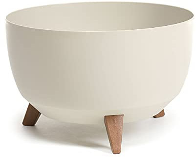 botle Blumentopf mit Füßen aus Kunststoff, Schüssel Rund mit Einsatz, Farbe (Baumwolle, D 47 cm x H 26,5 cm)