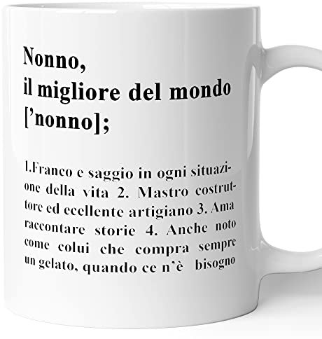 AL PRODUCTION Tazza Mug in Ceramica Nonno migliore - Tazza da thè e caffè bianca come regalo per il nonno - Idee regalo per la festa del papà