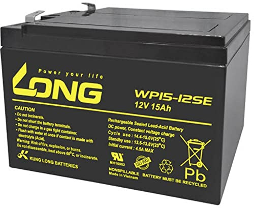 LONG WP15-12SE WP15-12SE Bleiakku 12V 15Ah Blei-Vlies (AGM) (B x H x T) 151 x 103 x 99mm Flachstecker 6.35mm Zyklenfest, Geringe