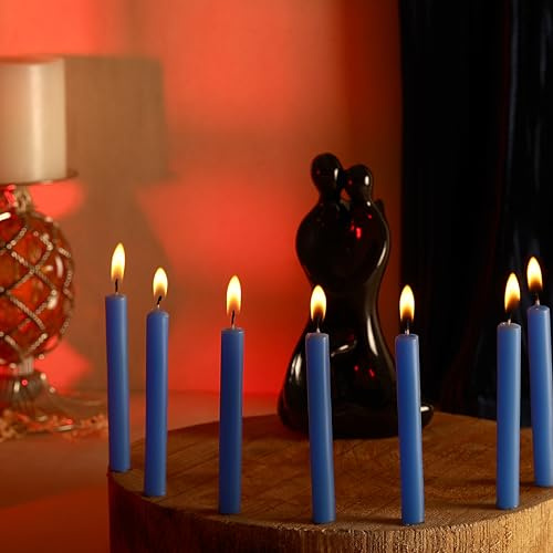 PROSPERRO LUMO di Parkash Candele a Campanellino Set di 20 | Candela per Rituali e Incantesimi | Non Profumata (Blu Scuro)