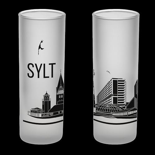 3forCologne Schnapsgläser 6,5cl | 6er Set | Sylt Skyline| Pinnchen, Shotgläser, Tequila, Vodka, Obstler, Grappa, in einer schönen Geschenkverpackung.| MADE IN GERMANY