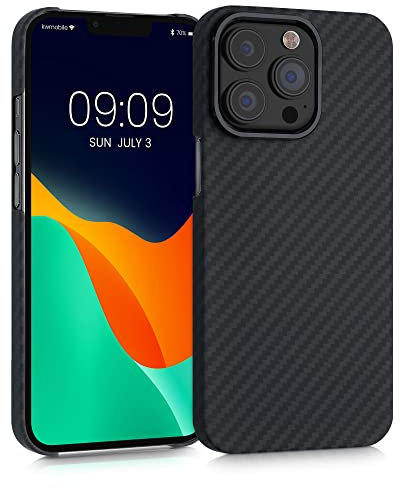 kalibri Schutzhülle kompatibel mit Apple iPhone 13 Pro - Hülle Aramid - Handy Cover Case Handyhülle Schwarz matt