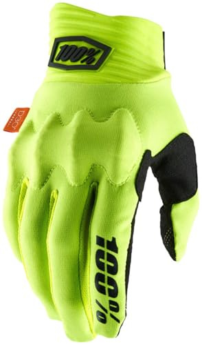 100% GUANTES Unisex-Erwachsene Cognito D3o Gloves Fluo Yellow/Black-M Handschuhe, Gelb/Schwarz (Mehrfarbig), M