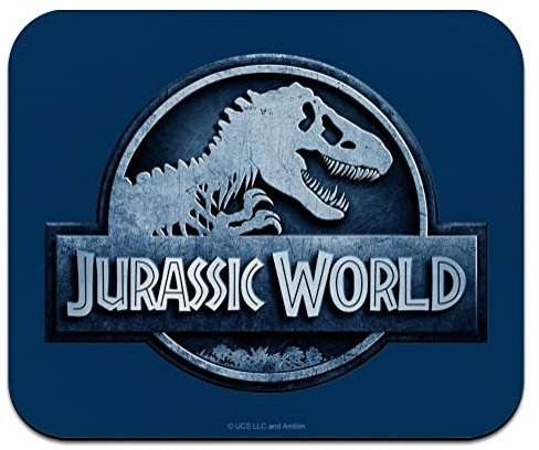 Jurassic World - Tappetino per mouse sottile con logo in metallo blu