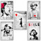 Boikal Collection Bilder Collage Wandbilder ohne Rahmen Poster Set Banksy - Smile - 5-teilig, 15 x 20 cm A5