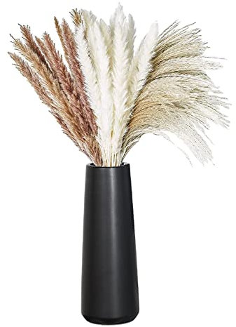Koomuao Blumenvase Schwarz,Keramik Vasen für pampasgras,vase schwarz Matt für Blumen Kreative Wohnzimmer Dekoration