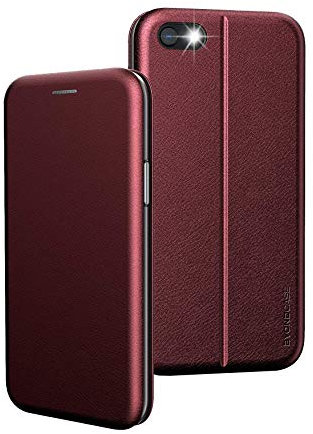 BYONDCASE Handyhülle SE 2022 iPhone 7 Hülle Red, iPhone 8 Hülle [iPhone SE 2020 Hülle Deluxe Leder Flip-Case Klapphülle] Cover Schutzhülle kompatibel für iPhone 7/8 / SE 2022 / SE 2020 Tasche