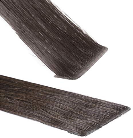 hair2heart Invisible Tape Extensions Echthaar Premium - 10 Tapes 40cm 6/0 dunkelblond
