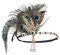 IYOU Pfau Feder Gatsby Kopfbedeckung Schwarz Kristall Flapper Stirnbänder Abschlussball Kostüm Hochzeit 1920 Haarschmuck für Frauen (Grün)