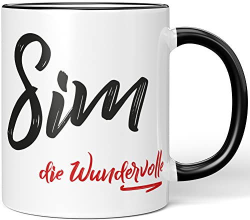 JUNIWORDS Tasse, SIM, die Wundervolle, Schwarz (5297117)