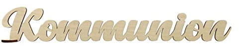 Oblique Unique® Schriftzug Kommunion oder Konfirmation aus Holz Tischdeko Deko für Kommunion Konfirmation von Junge Mädchen (Kommunion - Natur)