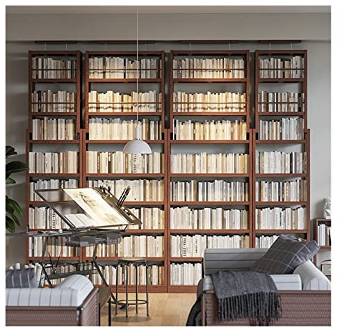 Möbel-Bibliotheks-Bücherregal aus massivem Holz, großes offenes Bücherregal, vom Boden bis zur Decke reichendes Bücherregal, Trennregal, ganze Wand bis for oberen Regal YIJIAN (Farbe : Cherry Color-4