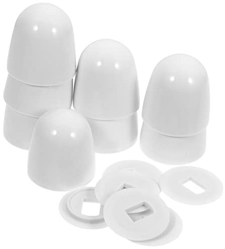FOYTOKI 8Pcs Round Toilet Bolt Covers Push Toilet Bowl Caps Toilet Seat Accessories for Easy Installation Durable and Stylish Toilet Supplies