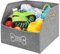 BELLE VOUS Foldable Fabric Bin - Collapsible Toy Organiser Box with Handles - Grey Basket for Pet Toy/Accessory, Dog Clothes/Apparel, Blankets, Leashes, Treats/Food Storage