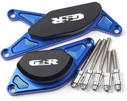 ByoBLu CNC-Motorschutz-Schutz, Crash-Pads, Schieber, Absturzsicherung, Zubehör, kompatibel mit Suzuki GSR750 GSR600 GSR400 GSR 400 600 750 (Color : Blue, Size : A)