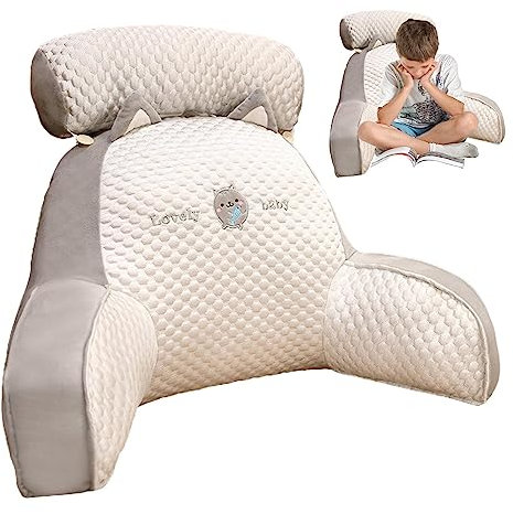 Yatlouba Rückenkissen zum Sitzen im Bett, Lesekissen für Bett und Sofa, Rückenkissen mit armlehnen, Nackenstütze und Armlehnen zum Sitzen im Bett, Lesen, Fernsehen, Spielen