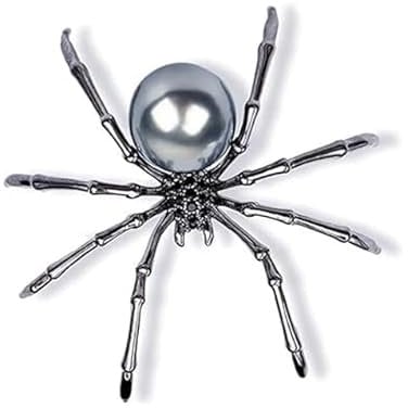 Spinnen-Brosche im Vintage-Stil für Damen und Mädchen, Spinne, schwarz, Zirkonia, Kunstperle, Sonnenform, Anstecknadel, Anstecknadel, Anstecknadel, Anstecknadel, Anstecknadel, Ansteckschmuck,