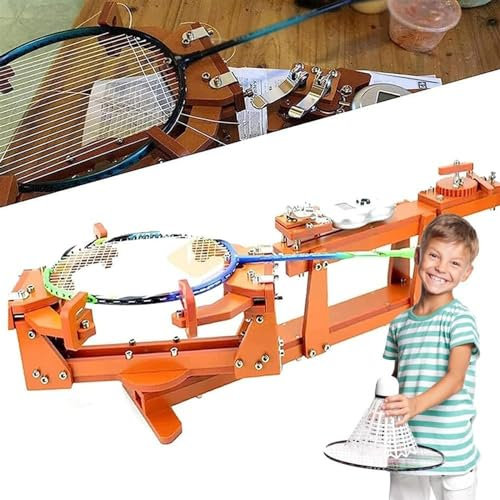 YMAOMAO Besaitungsmaschine für Badmintonschläger, Persönliche Besaitungswerkzeuge vom Windentyp, 6-Punkt-Badminton-Besaitungsmaschine mit Fester Winde und 60 Pfund, für DIY-Squash-, Tennis