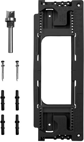 Türscharniervorrichtung, Türscharnierschablone, kompatibel mit 8 Scharniergrößen von 6,4 cm bis 15,2 cm und 5 Türstärken von 3,5 cm bis 6,4 cm (1 3/8 Zoll) bis 6,4 cm (2 1/2 Zoll) (schwarz)