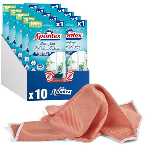 Spontex - Lavavajillas de microfibra especial para cristales (40 x 40 cm) - 10 unidades