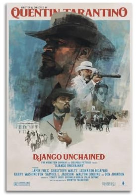 Szzmyo Django Unchained Filmposter, dekoratives Gemälde, moderne ästhetische Leinwand, Poster, Schlafzimmer, Kunst, Wohnzimmer, Dekoration, Poster, 40 x 60 cm, ungerahmter Stil