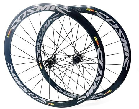 MirOdo Rennrad-Radsatz 700C Alu-Legierung Vorder-/Hinterrad 40/50mm Felge 20H-Scheibenbremse Sechs-Spikes-Nabe Schnellspanner 100/135mm Radsatz Für 8-9-10-11-fach-Kassette(50mm)