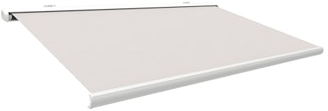 Canopée Store Banne Motorisé et Manuel Ombra 5x3.5m - LED Intégré - Blanc/Beige - Double Commande - Aluminium - Protection UV 290g/m²