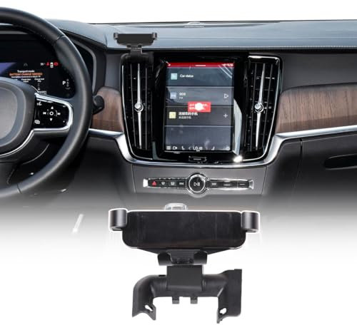 DIYUCAR Car Mobile Phone Holder Compatible with Volvo S90 V90 2016-2023, Center Console Air Vent Cell Phone Mount, 360° Rotation Car Phone Mount Cradle for All Mobile Phones (Style B)