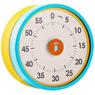 Foeska Temporizador Mecánico 60 Minutos Visible para Cocina Gimnasio Niños - Precisión Cronométrica Diseño Antichoque (Amarillo)